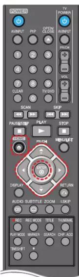 POWER AVINPUT PIP OPEN CLOSE AVINPUT 1 2 3 PUNCH 4 5 6 VOL 7 8 9 TV I/O 10 SCAN SKIP PAUSSO/STEP PLAY STOP DISPLAY PUNCH MENU/UST DISPLAY RETURN AUDIO SUBTITLE ZOOM L/SHP REC REC MODE TITLE TUMMINE PLAY MODE MARKER SEARCH CHIP,ACC TMSHIFT