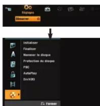 Régions Dissever Inituteur Finalizer Nombre le disque Protection du disque PBC AutoPlay DivX(R) Former