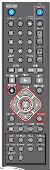 POWER AVIPT PIP OPEN/CLOSE AVIPT 1 2 3 4 5 6 7 8 9 CLEAR TV DVD SCAN SKIP PAUSE/STP PLAY STOP AUDIO PWM/LET DISPLAY RETURN AUDIO SUBTITLE ZOOM CLKP REC REC MODE TITLE THUMB PLAY MODE MASTER SERVICE CHIP ADD TMES/FT