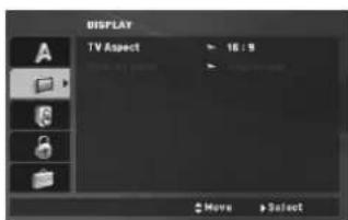 DISPLAY TV Aspect 16:9 Show any point Show any position Move Select