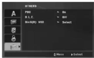 OTHERS PBC B.L.E. DivX(R) VDD On Off Select Move Select