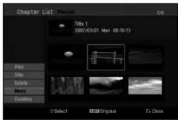 Chapter List Title 1 2007/05/01 Mon 00:10:13 Play Hide Double Move Combine © Select IEEE Original F- Close