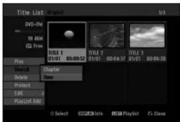 Title List DVD-Rad TR &AM CG Free Play Selects Selects Protect Edit PlayList Add Title 1 01/01 00:06:52 Chapter Close Title 2 01/01 00:04:37 Title 3 01/01 00:06:20 Select Selects Info Edit Playlist & Close