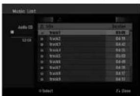 Music List Audio 10 12:33 Track1 Track2 Track3 Track4 Track5 Track6 Track7 Track8 Track9 Select T+ Close