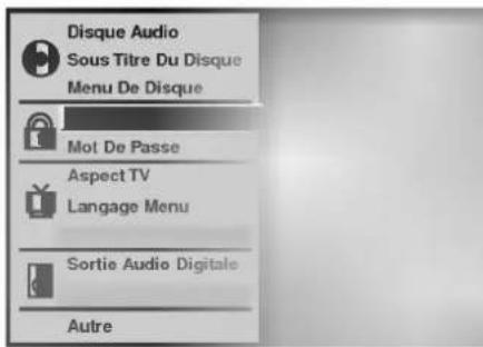 Disque Audio Sous Titre Du Disque Menu De Disque Mot De Passe Aspect TV Langage Menu Sortie Audio Digitale Autre
