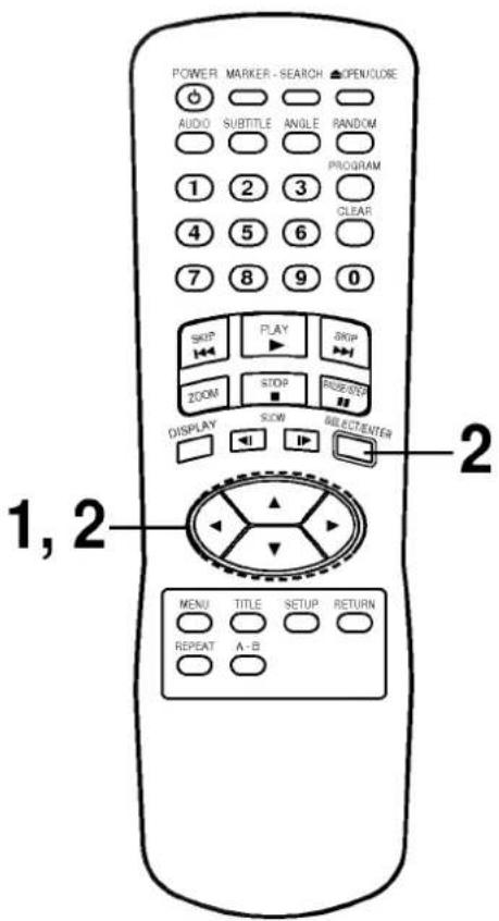 POWER MARKER - SEARCH ▲ OPEN/CLOSE AUDIO SUBTITLE ANGLE RANDOM PROGRAM 1 2 3 CLEAR 4 5 6 7 8 9 0 SHOP PLAY SHOP ZOOM STOP SUPERIOR DISPLAY SLOW MILECTEATER 1, 2 MENU TITLE SETUP RETURN REPEAT A-B