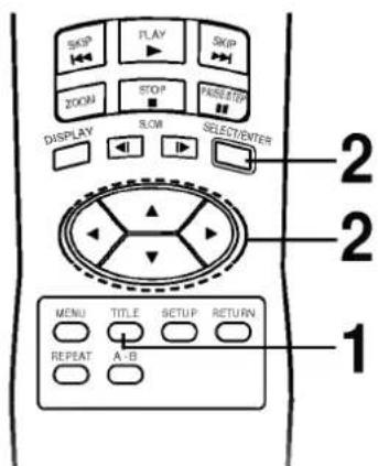 SKIP PLAY SKIP ZOOM STOP RESET DISPLAY SLM SELECT/ENTER 2 2 1 MENU TITLE SETUP RETURN REPEAT A+B