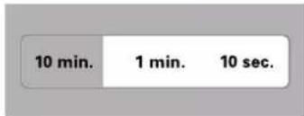 10 min. 1 min. 10 sec.