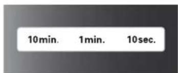 10min. 1min. 10sec.
