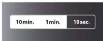 10min. 1min. 10sec.