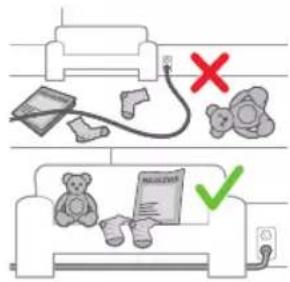 Diagram showing a printer setup with accessories and a confirmation panel, indicating cancellation or disassembly.