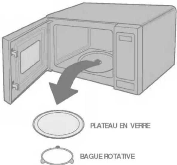 PLATEAU EN VERRE BAGUE ROTATIVE