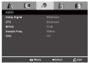 AUDIO Dialog Digital DPS MPEG Audio Format DPC 80Hz/Hz OK1 More Select2 Edit
