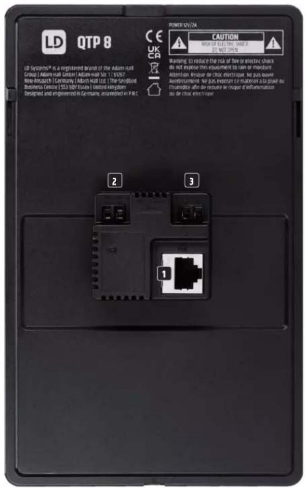 LD Systems QTP 8 - CONNECTIONS, OPERATING AND DISPLAY ELEMENTS - 1