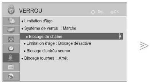LG 47LE4600 - DÉFINITION DU MOT DE PASSE ET SYSTÈME DE VERROUILLAGE - 7