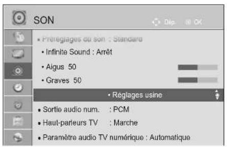 LG 47LE4600 - REINITIALISATION DES PARAMETRES AUDIO - 1