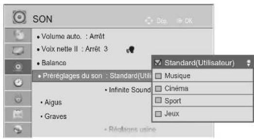 LG 47LE4600 - RÉGLAGES DU SON : MODE UTILISATEUR - 2
