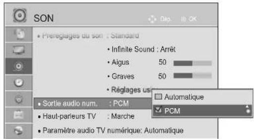LG 47LE4600 - SÉLECTION DE LA SORTIE AUDIONUMÉRIQUE - 3