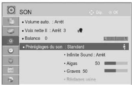 LG 47LE4600 - RÉGLAGES PRÉDÉFINIS DU SON : MODE SON - 1