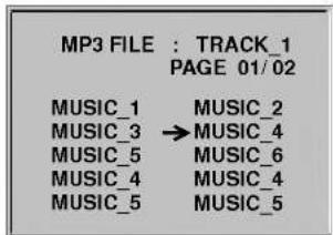 LG FNS1500V - Appuyez sur PREV./NEXT pour sélectionner le fichier MP3 désiré du répertoire sélectionné sur le disque. - 1