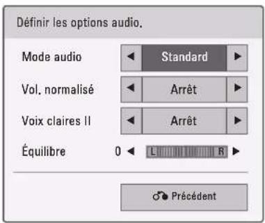 LG 37LD452B - Menu Définir les options audio - 1