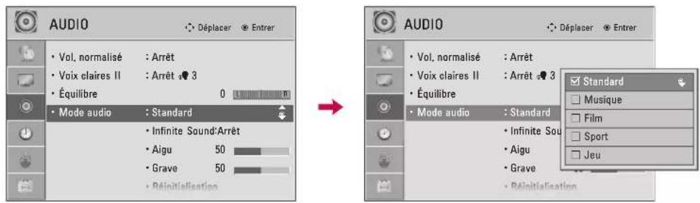 LG 37LD452B - CONFIGURATION PRÉRÉGLÉE DU SON (MODE AUDIO) - 1