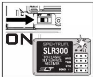ON SPEKTRUM SLR300 3CH 2.4GHz SLT SURFACE RECEMBER AUX THB STR SLT BIND 1-1