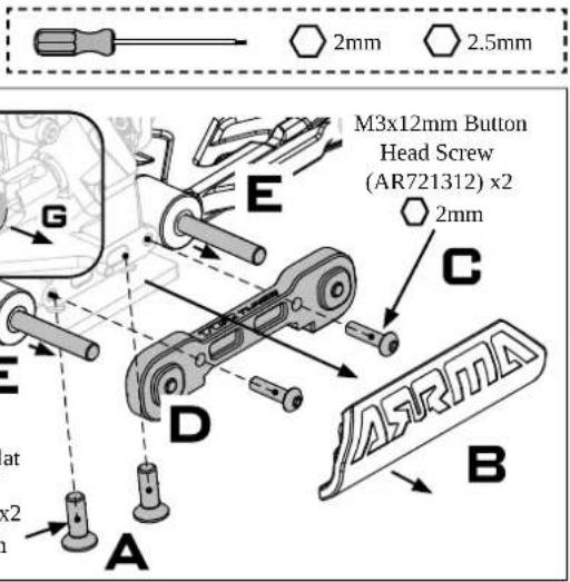 ARRMA TLR Tuned TYPHON - Rear Arm Geometry Geometrie des hinteren Querlenkers Géométrie du bras arrière - 1