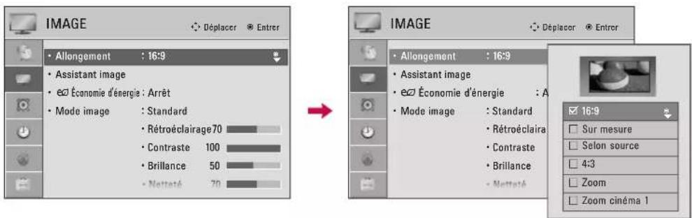 LG 47LD452B - COMMANDE DE LA TAILLE DE L'IMAGE (ALLONGEMENT) - 1