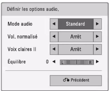 LG 47LD452B - Menu Définir les options audio. - 1
