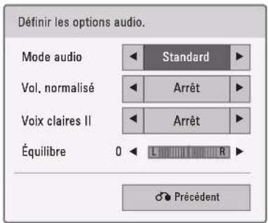 LG 47LD452B - Menu Définir les options audio - 1