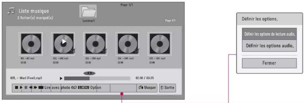 LG 47LD452B - Utilisation de la fonction Liste musique - 1