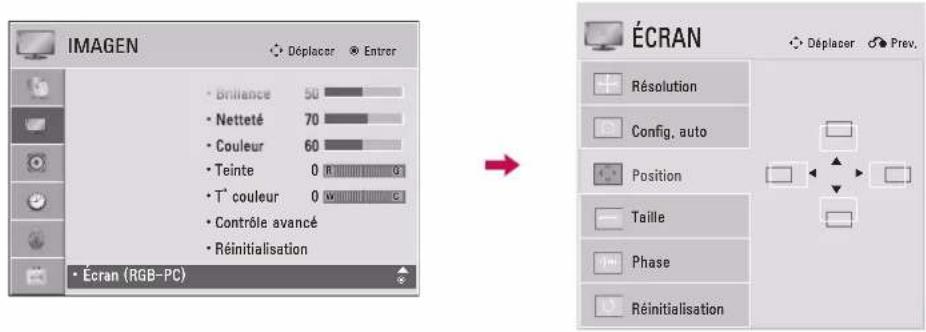 LG 47LD452B - Réglage de la position de Position, Taille, Phase - 1
