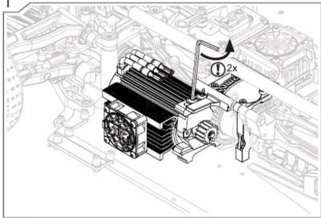 Technical diagram of an automotive engine cooling system with labeled components and a 2x speed indicator