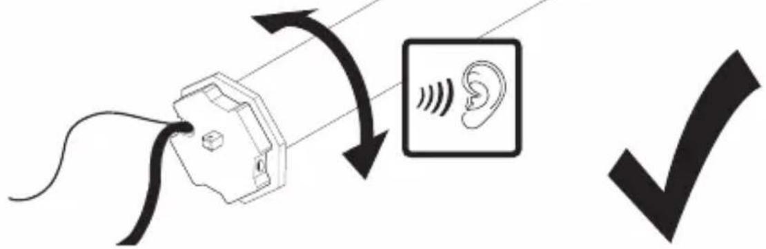 Diagram illustrating ear signal transmission with a speaker icon and checkmark, showing signal flow from cable to ear.
