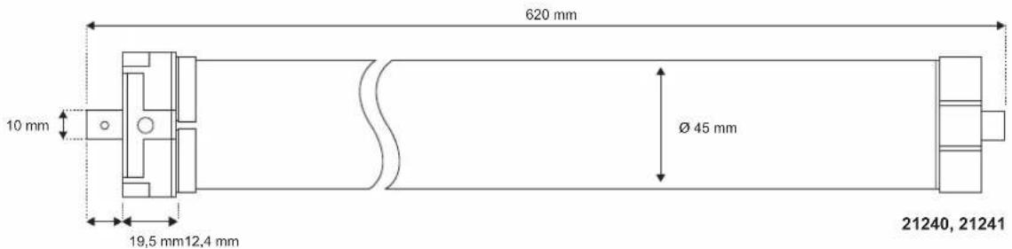 620 mm 10 mm Ø 45 mm 19,5 mm 12,4 mm 21240, 21241
