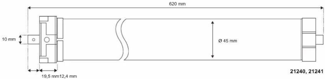 620 mm 10 mm Ø 45 mm 19,5 mm 12,4 mm 21240, 21241