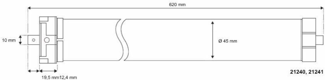 620 mm 10 mm Ø 45 mm 19,5 mm 12,4 mm 21240, 21241