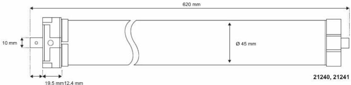 620 mm 10 mm Ø 45 mm 19,5 mm 12,4 mm 21240, 21241