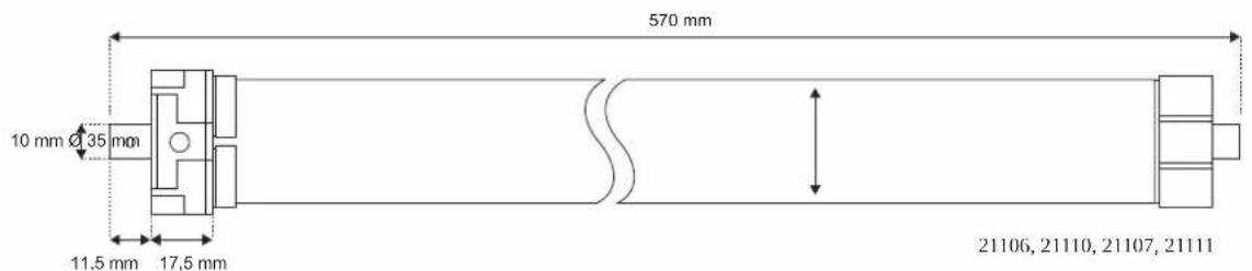 570 mm 10 mm Ø 35 mm 11,5 mm 17,5 mm 21106, 21110, 21107, 21111