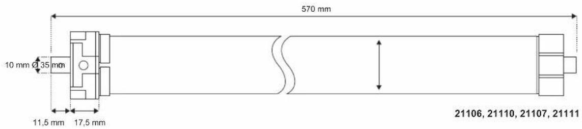 570 mm 10 mm Ø35 mm 11,5 mm 17,5 mm 21106, 21110, 21107, 21111