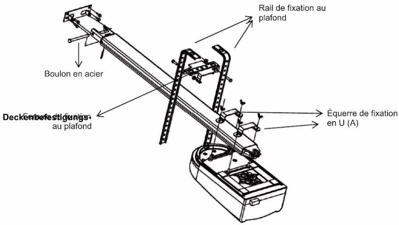 Boulon en acier Deckenfestiguation au plafond Rail de fixation au plafond Équerre de fixation en U (A)