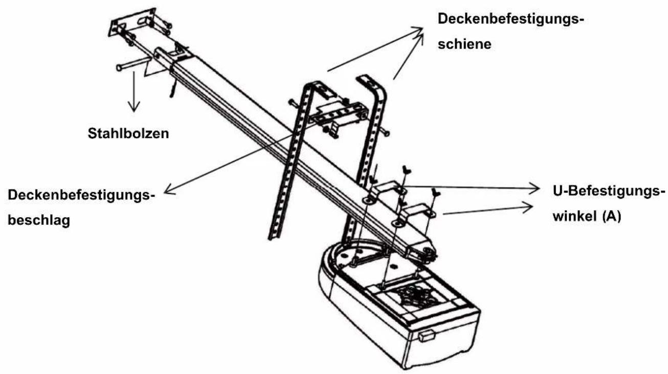 Deckenbefestigungss-schiene Stahlbolzen Deckenbefestigungsbeschlag U-Befestigungswinkel (A)