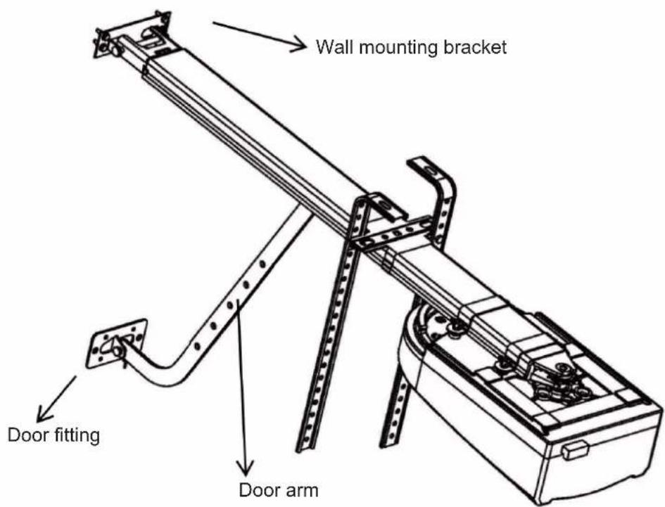 Wall mounting bracket Door fitting Door arm