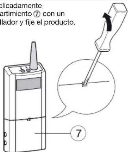 elicadamente artimiento ⑦ con un llador y fije el producto. ⑦