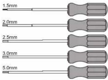 1.5mm 2.0mm 2.5mm 3.0mm 5.0mm