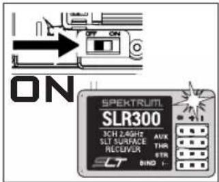 ON SPEKTRU/L SLR300 3CH 2.4GHz SLT SURFACE RECOVER AUX THR STER SLT BIND 1: