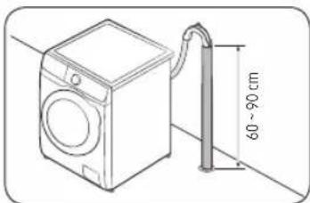 SAMSUNG WW80T554DTT - PASSO 5 Posicionar a mangueira de escoamento - 2