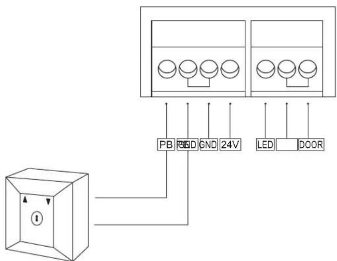 PB GND 24V LED DOOR