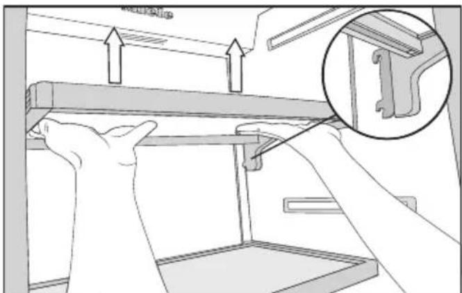 MIELE F 2413 Vi - Retirer ou déplacer les tablettes - 1